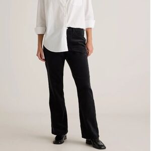 Quince Organic Stretch Corduroy Flare Pants Black Women's 10